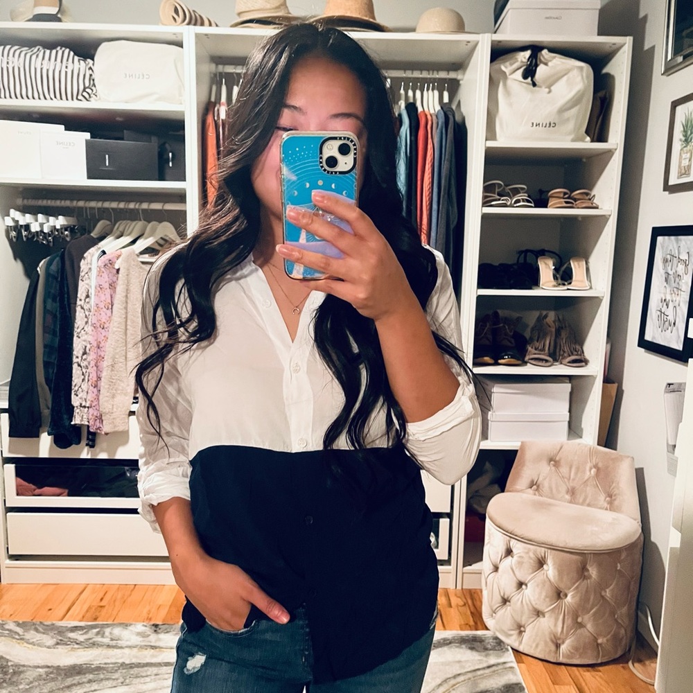 Splendid Color-Block Button Down Shirt - image 1